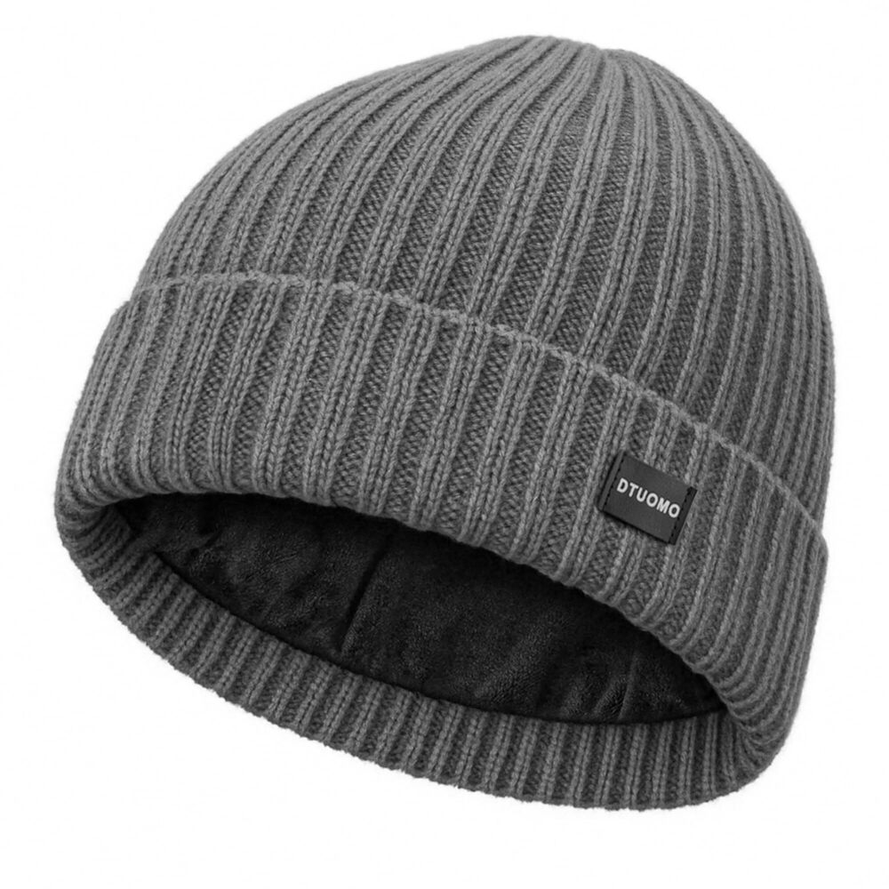 3202 Merino Wool Cuff Beanie Winter Warm Thermal Hats & Fleece Lined Beanie